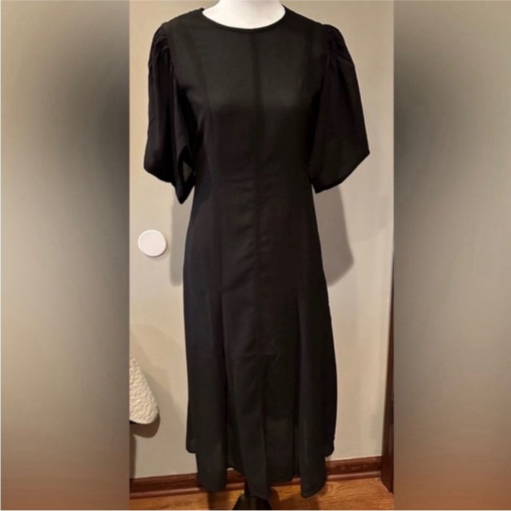 Anthropology Black Midi Dress